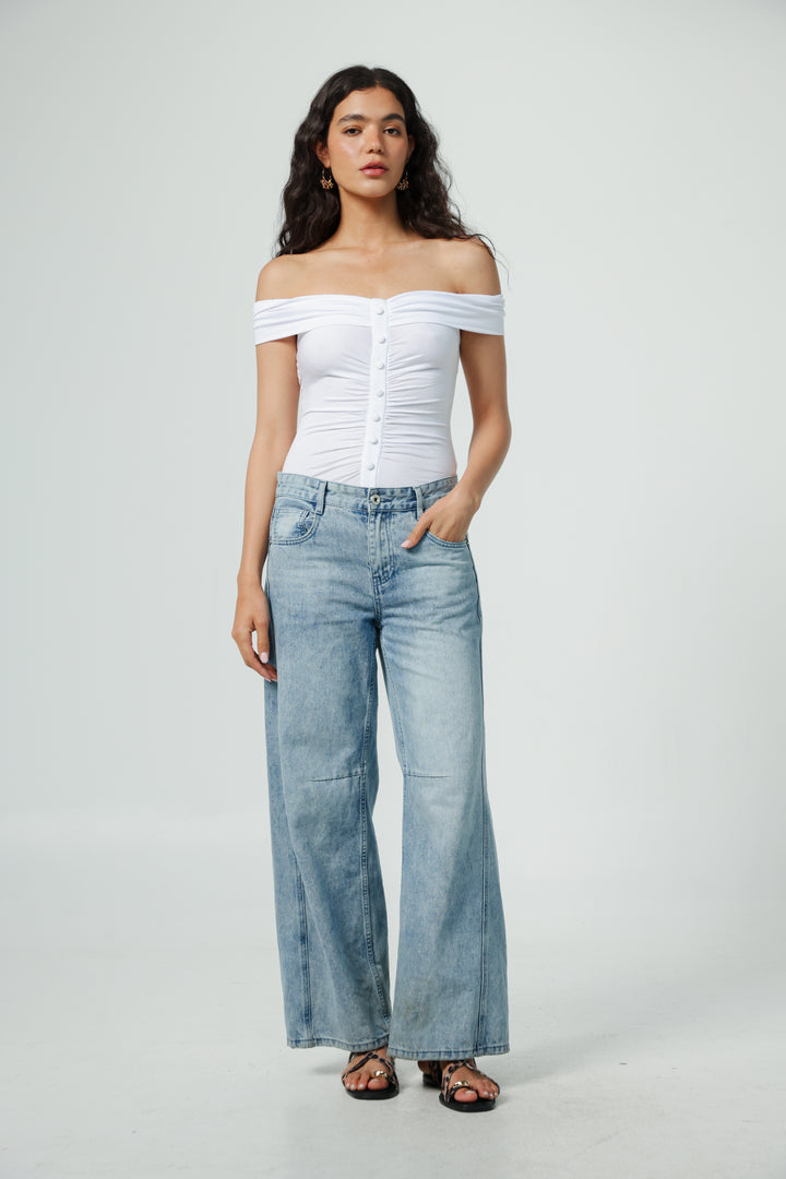 Yes White Off Shoulder Top