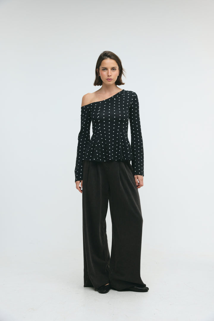 State Black Dots Drop Shoulder Shirt
