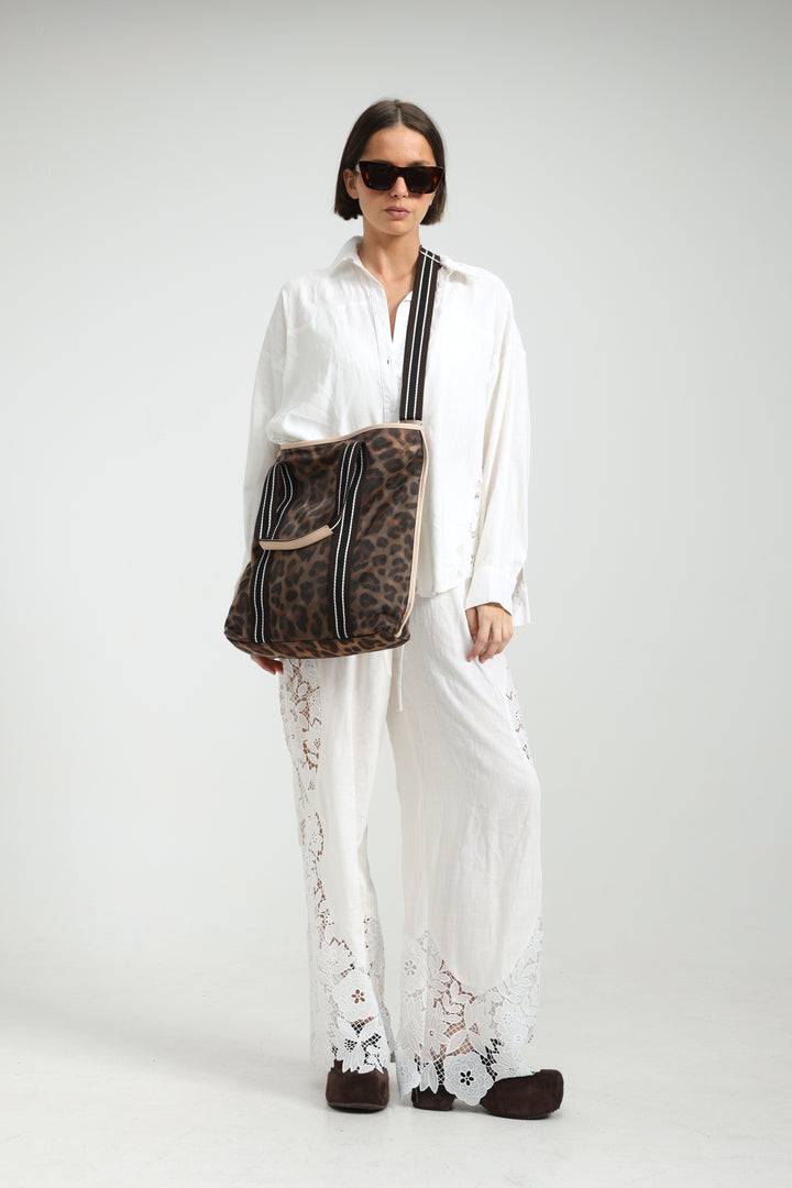 Mesh Leopard Tote Bag