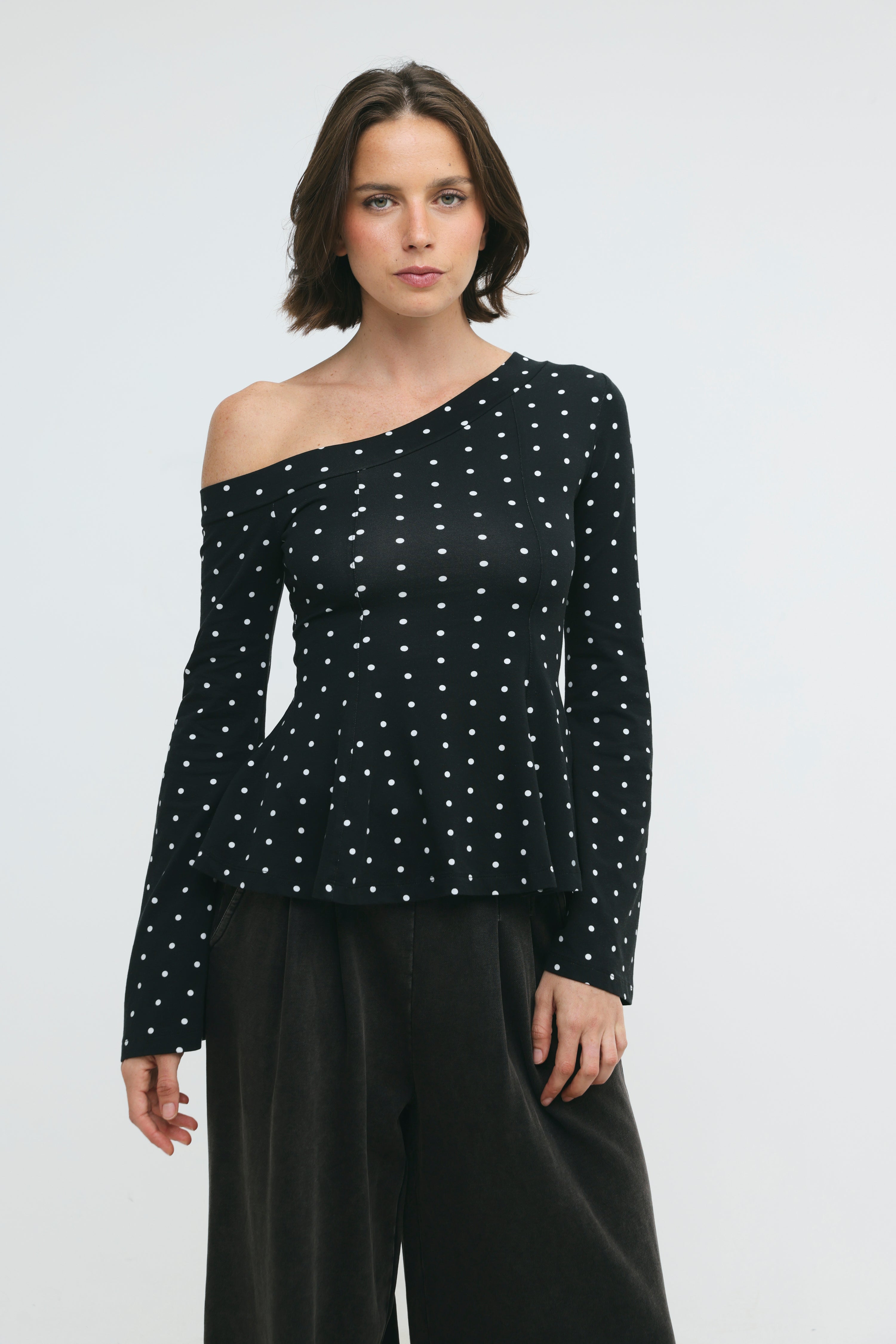 State Black Dots Drop Shoulder Shirt – SEESTARZ