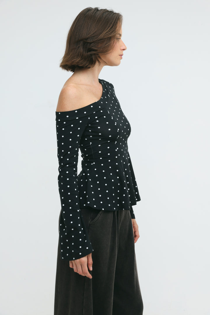 State Black Dots Drop Shoulder Shirt