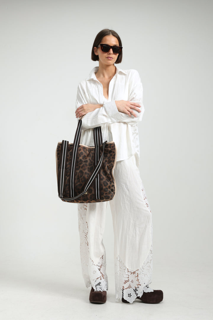 Mesh Leopard Tote Bag