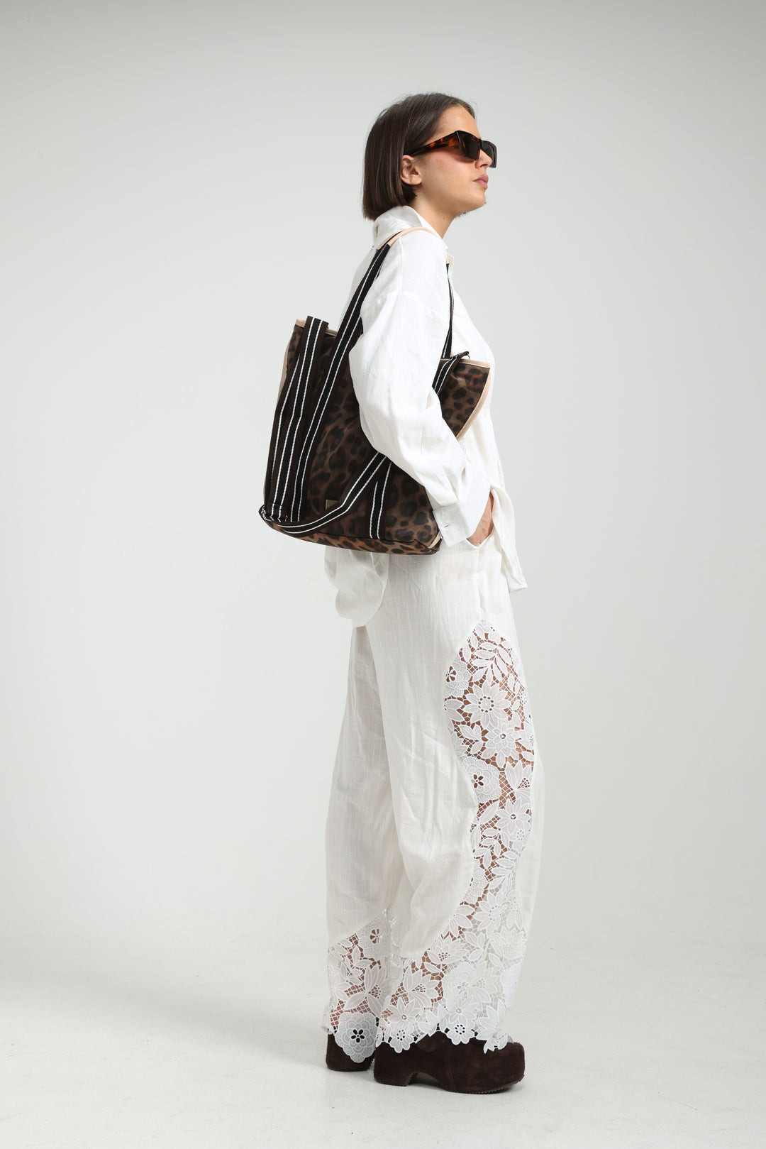 Mesh Leopard Tote Bag