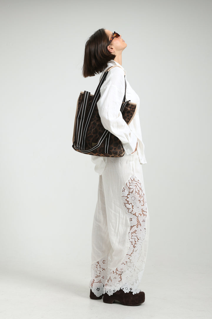 Mesh Leopard Tote Bag