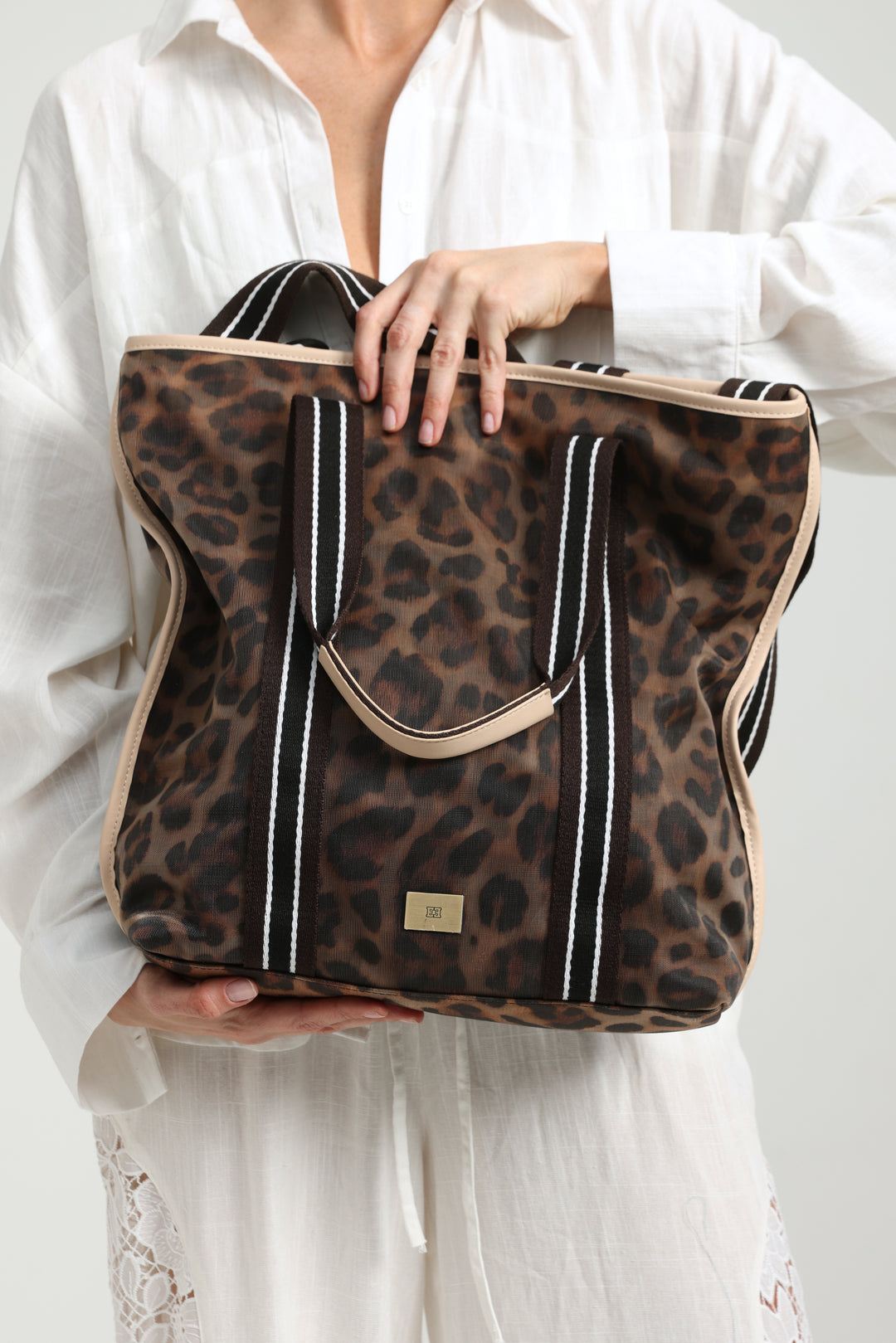 Mesh Leopard Tote Bag