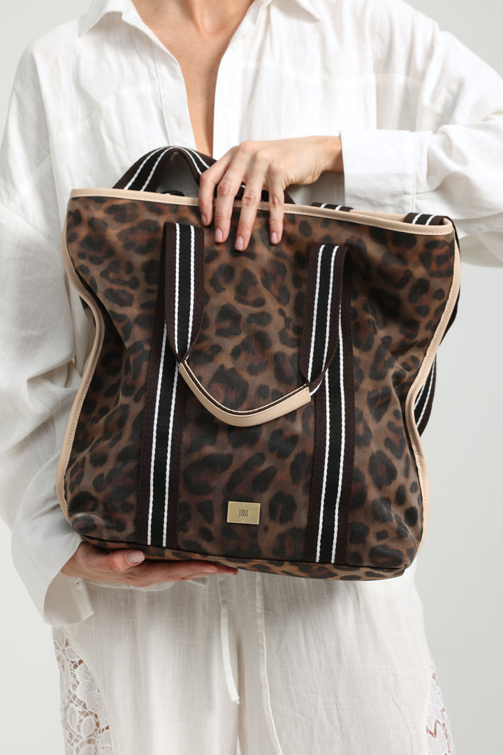 Mesh Leopard Tote Bag