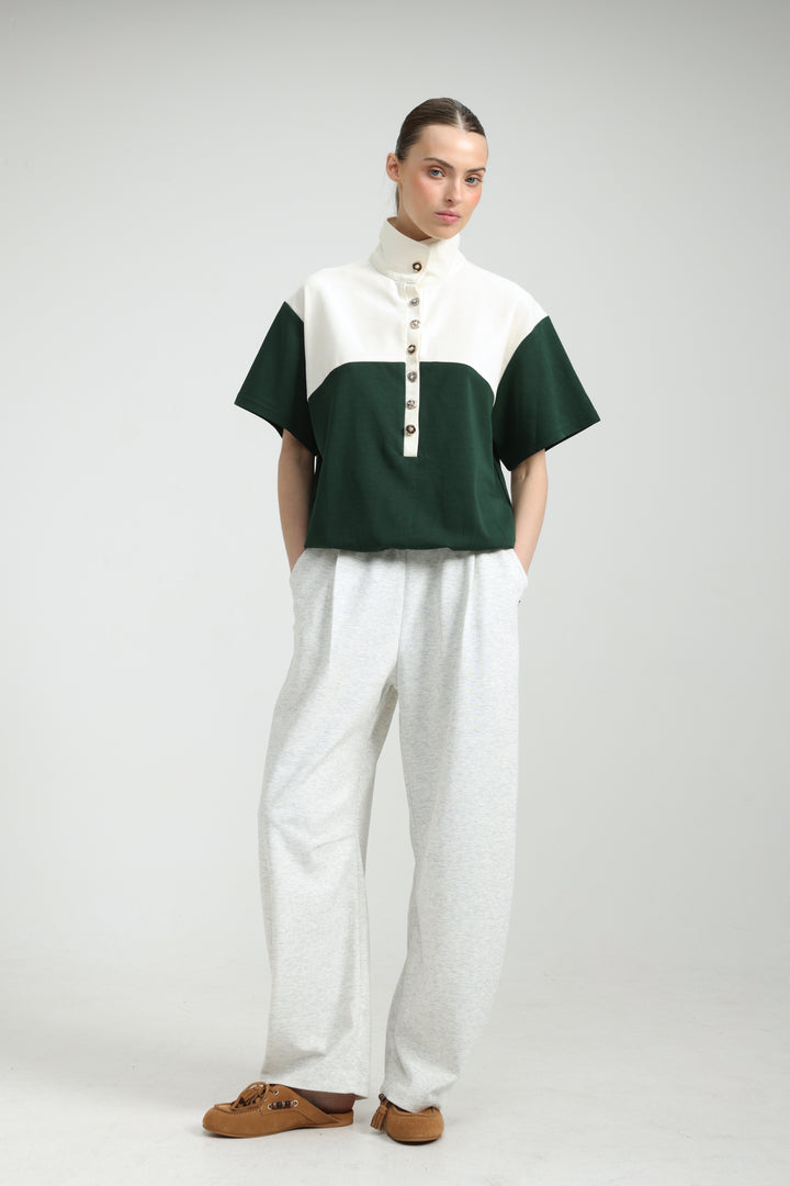 Sun Green/Cream Polo T-Shirt