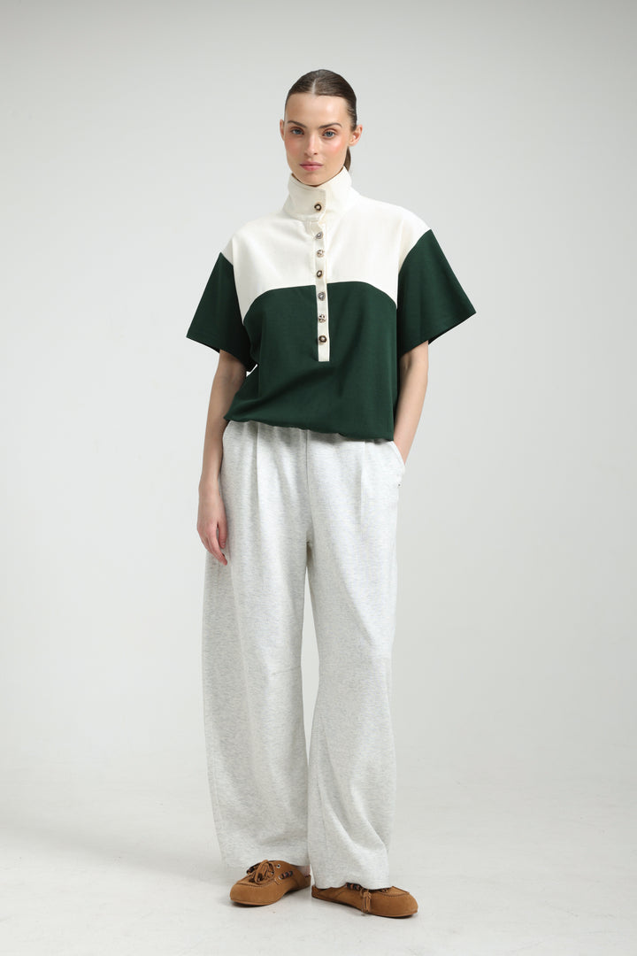 Sun Green/Cream Polo T-Shirt