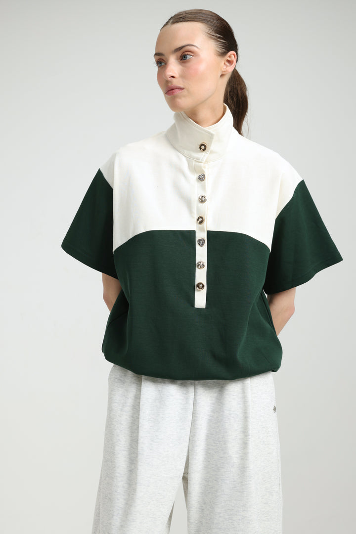 Sun Green/Cream Polo T-Shirt