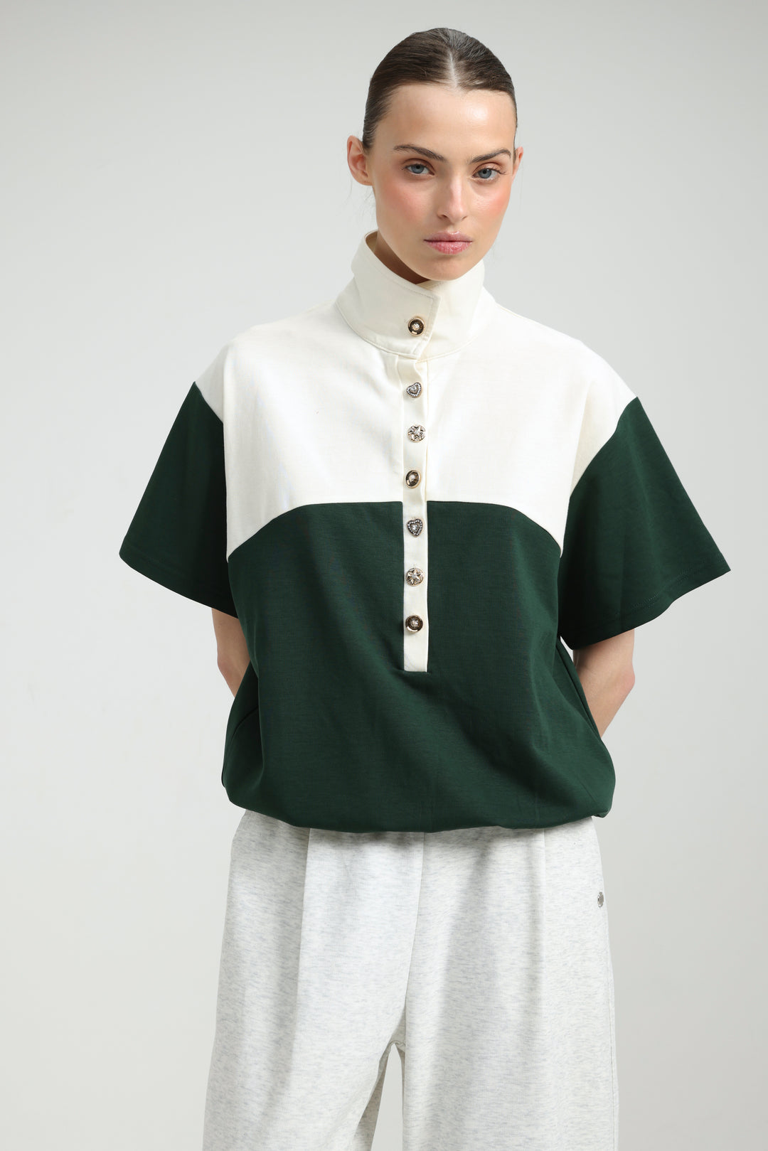 Sun Green/Cream Polo T-Shirt