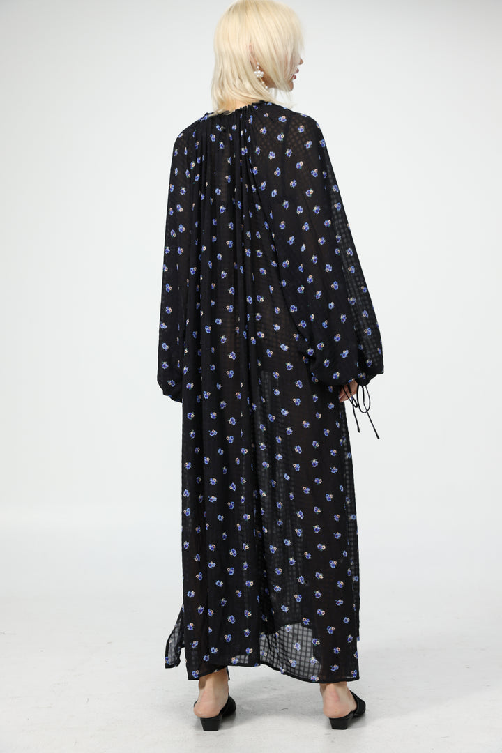 Oversized Black Floral Maxi Dress