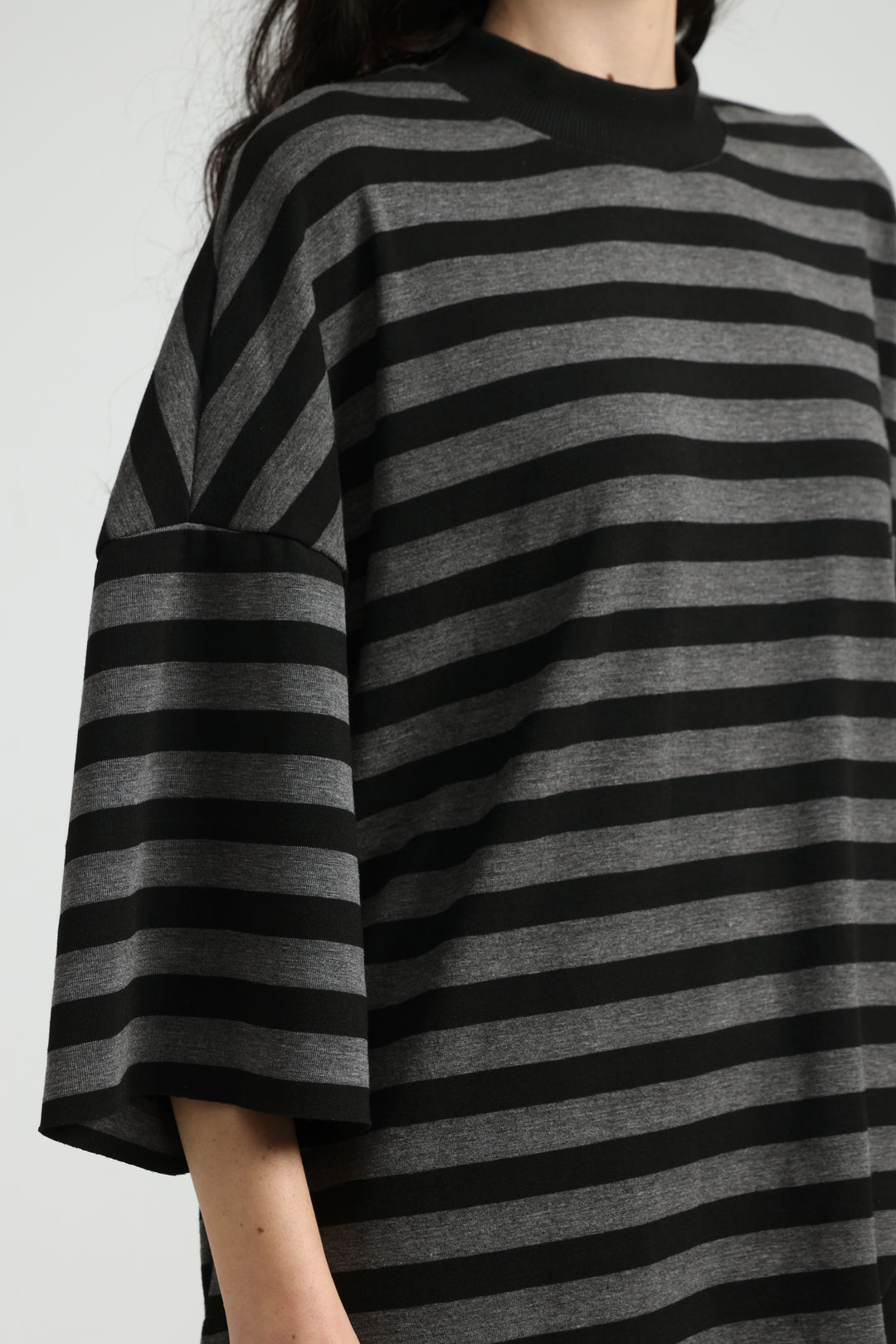 Boyfriend Grey Striped T-Shirt