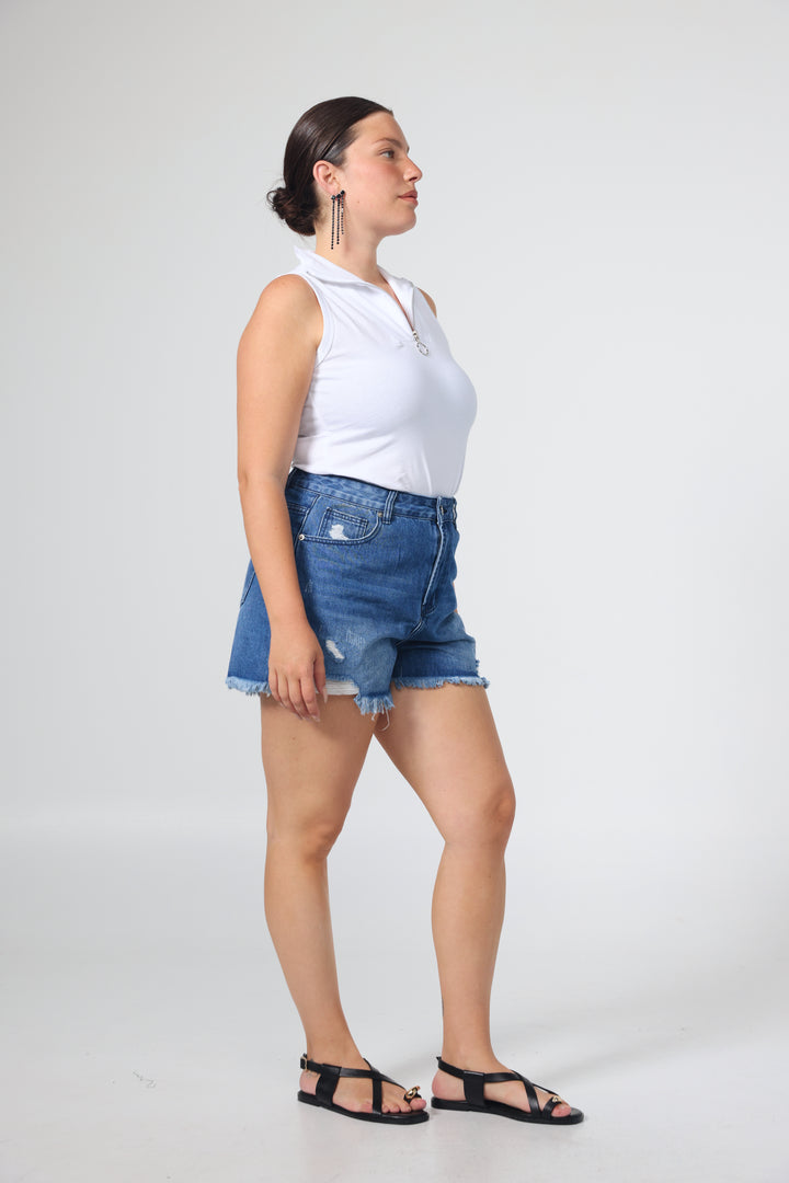 Zipper White Tank