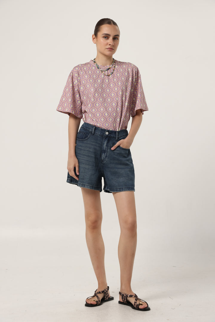 Lion Dark Blue Denim Shorts