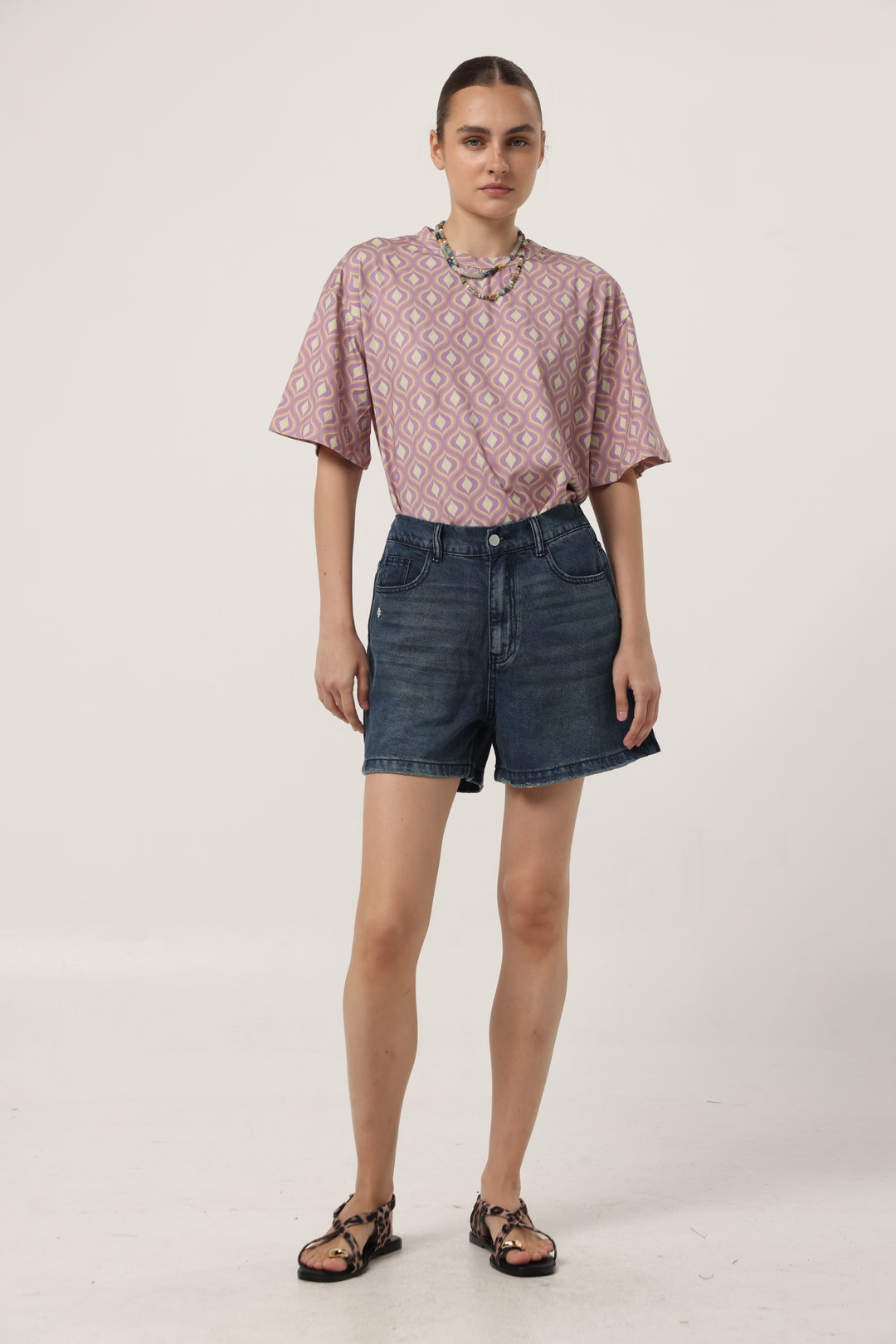 Lion Dark Blue Denim Shorts