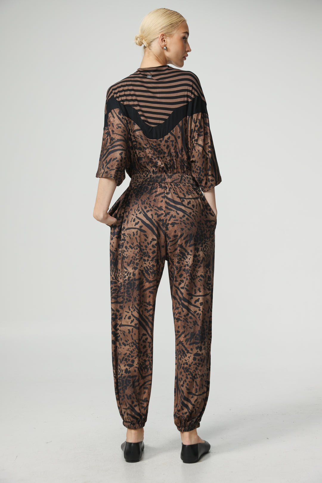 Adamon Leopard Mix Jumpsuit