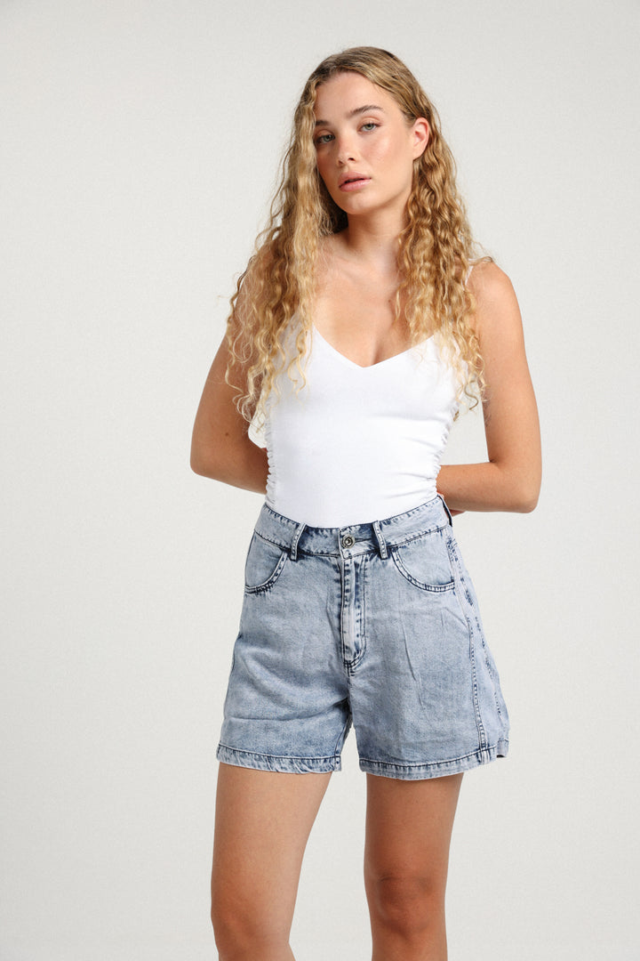 Nulu Short Blue Denim Bottoms