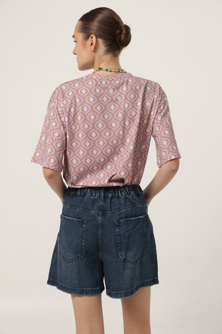 Lion Dark Blue Denim Shorts