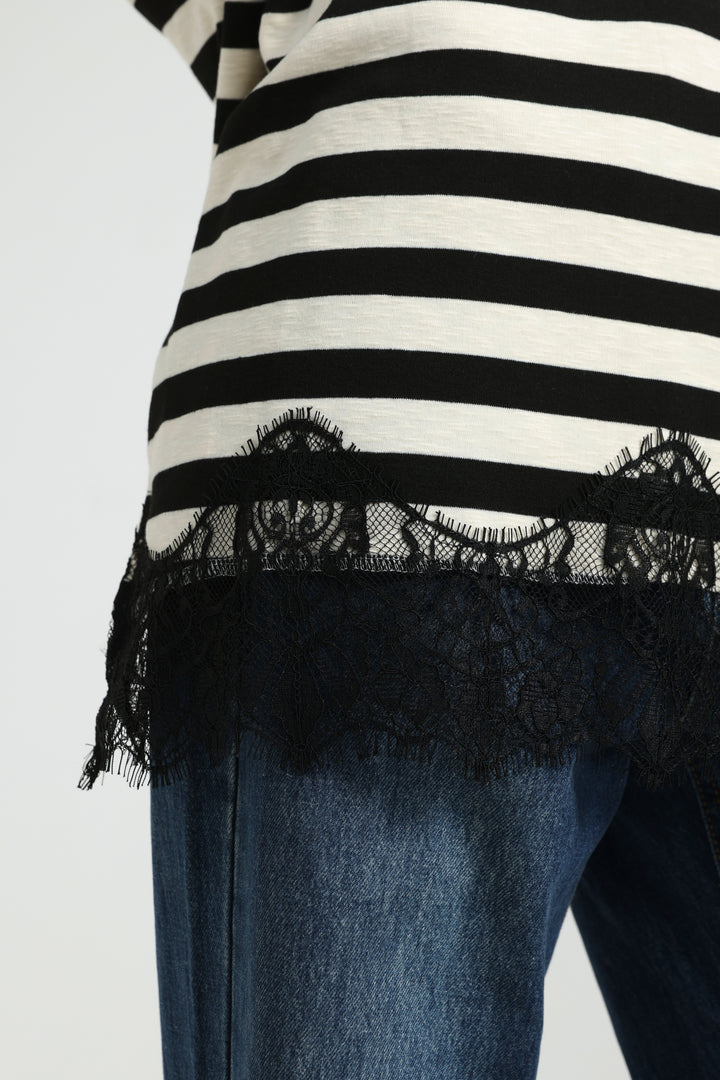 Boyfriend Black Striped T-Shirt