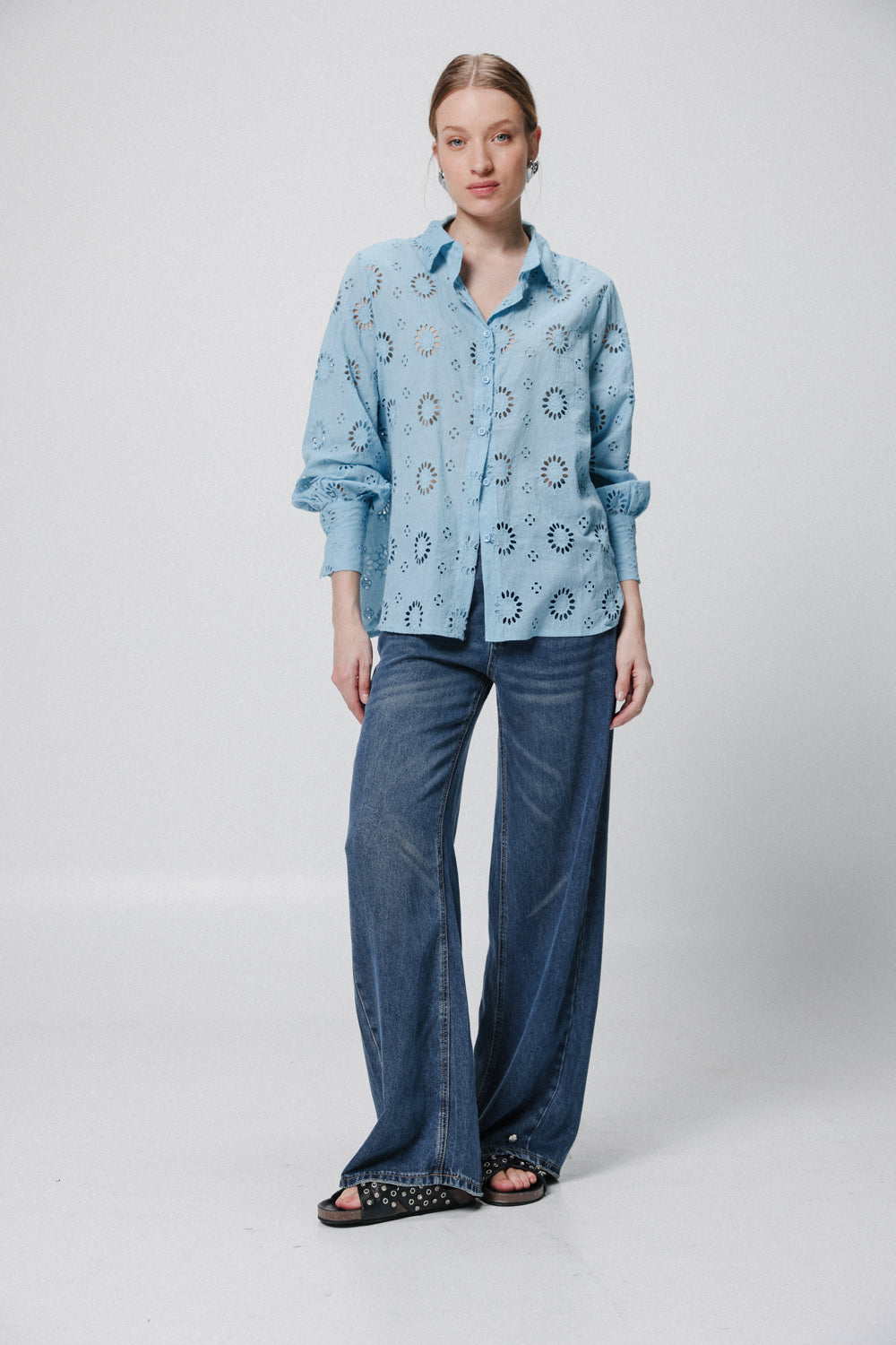 Circles Light Blue Buttoned Shirt