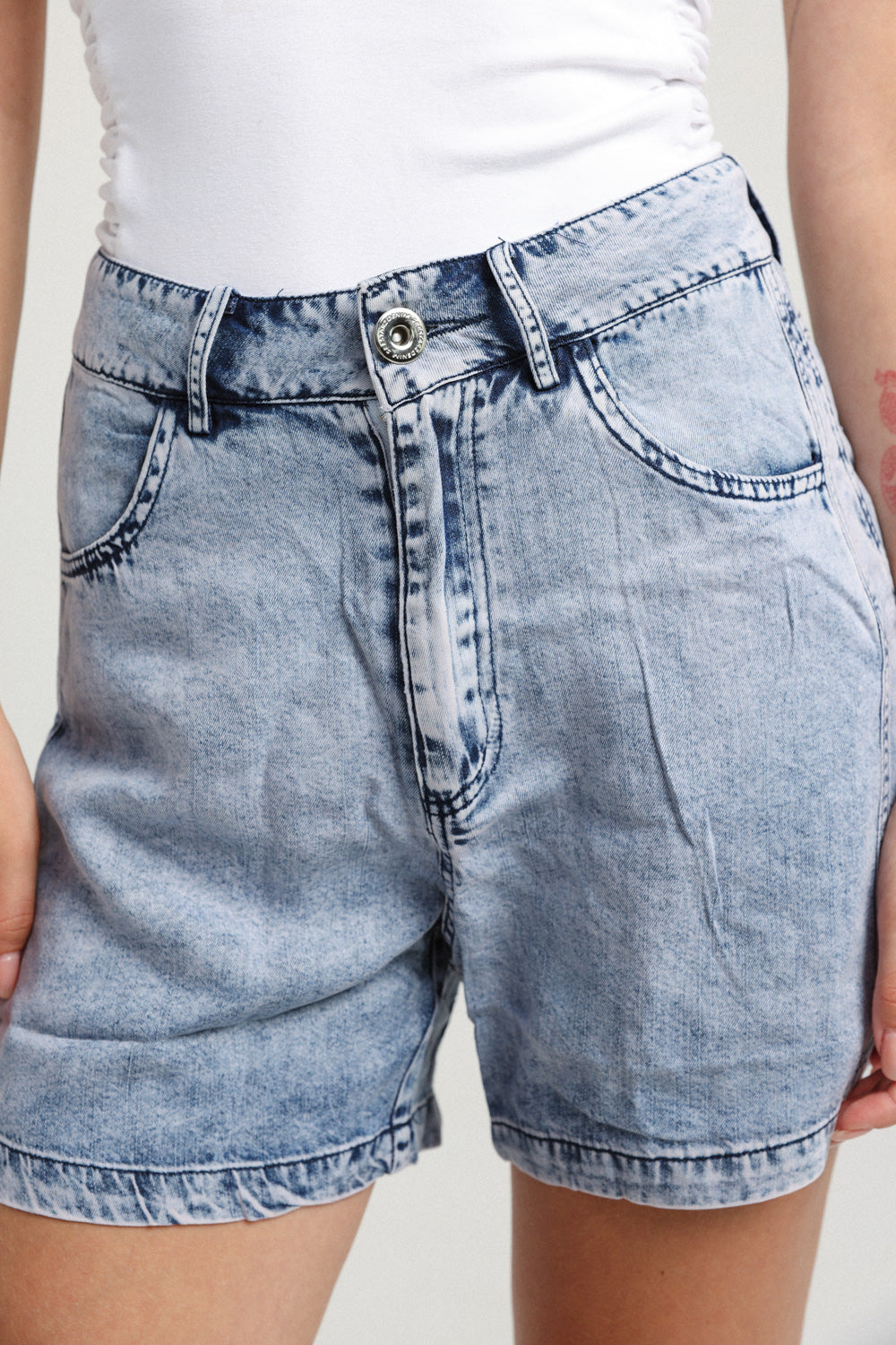 Nulu Short Blue Denim Bottoms