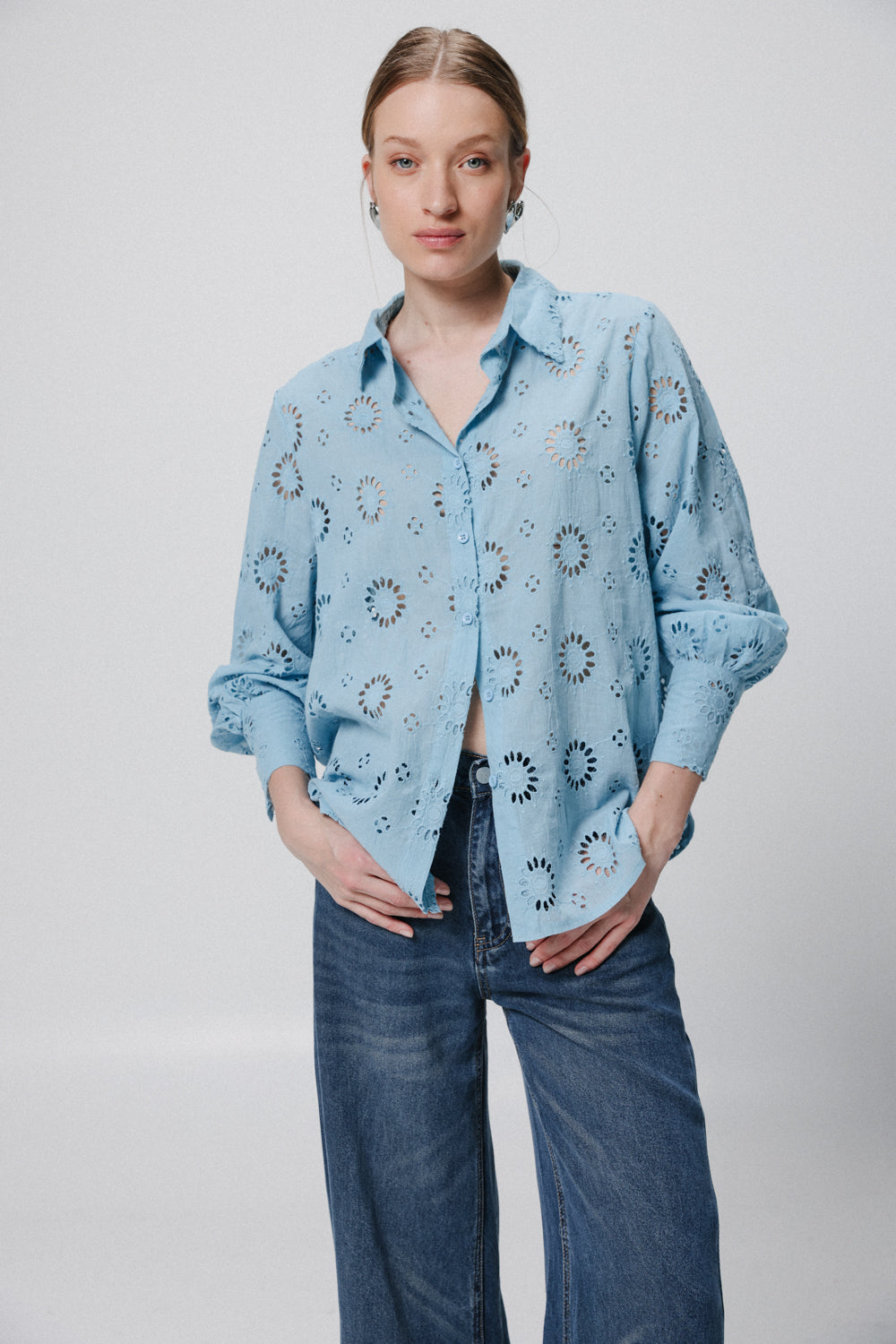 Circles Light Blue Buttoned Shirt