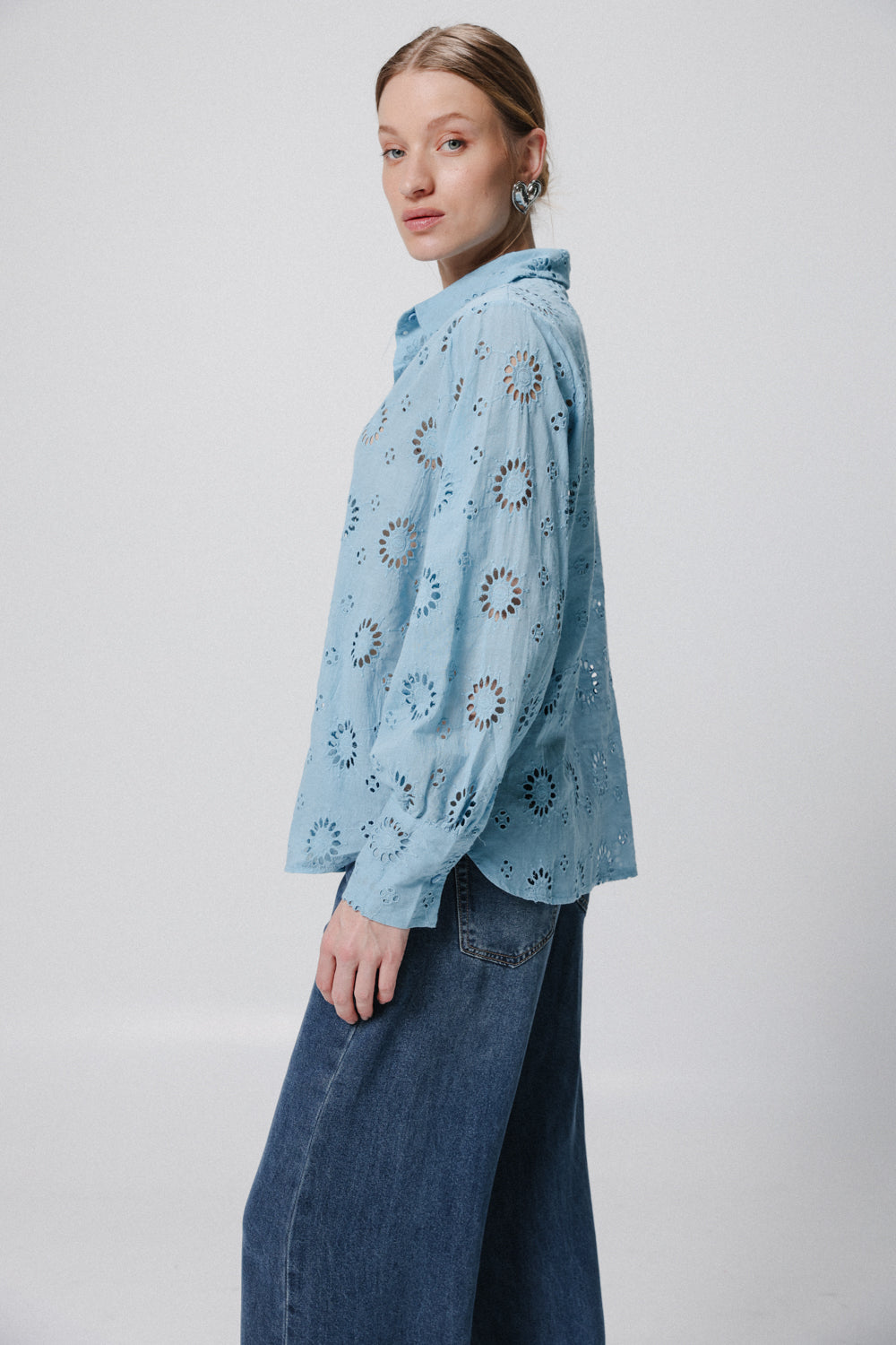 Circles Light Blue Buttoned Shirt