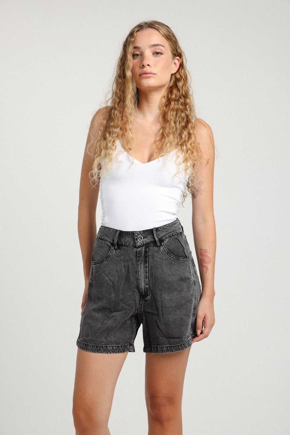 Nulu Short Grey Denim Bottoms