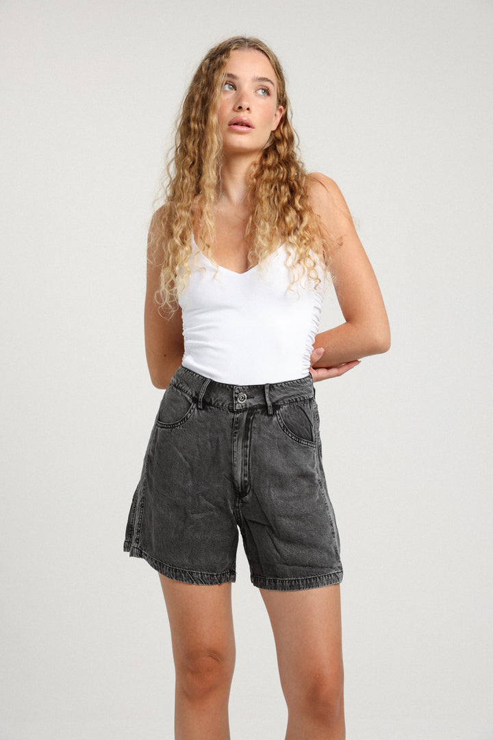 Nulu Short Grey Denim Bottoms