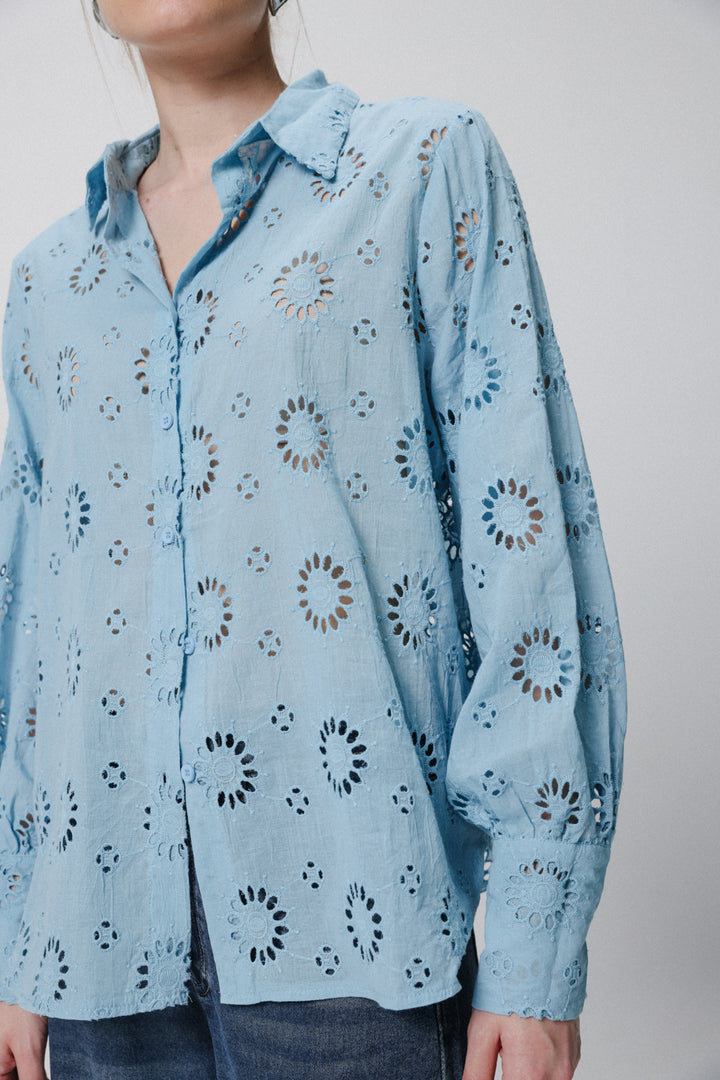 Circles Light Blue Buttoned Shirt