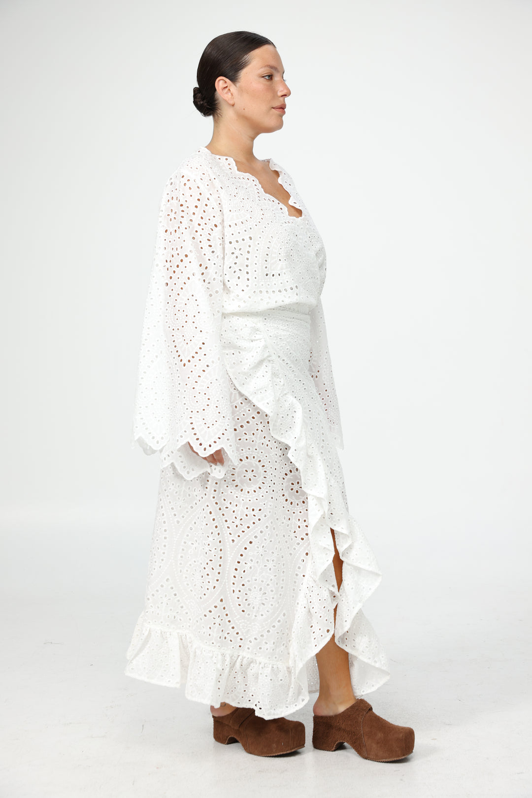 Eyelet Black Wrap Skirt
