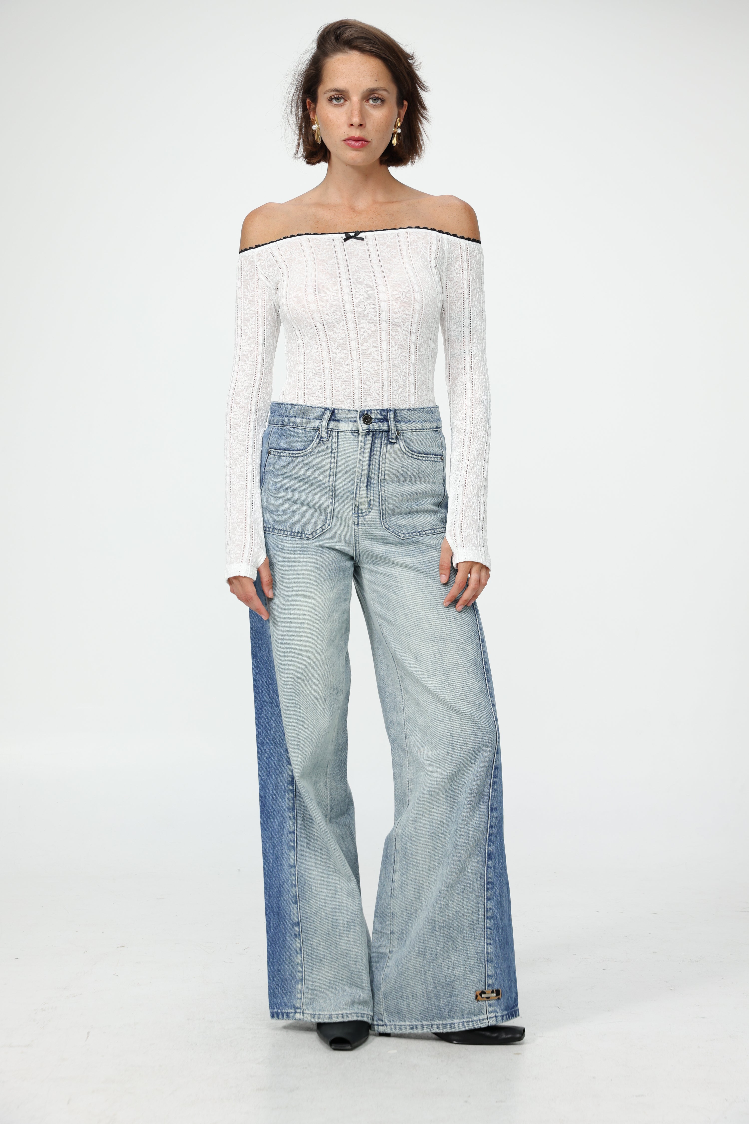 S tucked denim 2　theredthread Star 546 Mixed Blue Denim – SEESTARZ