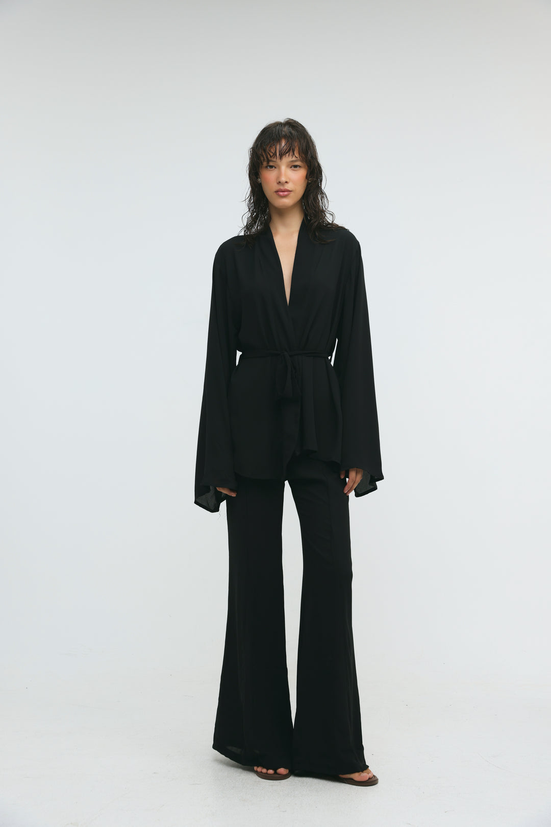 Paros Black Kimono