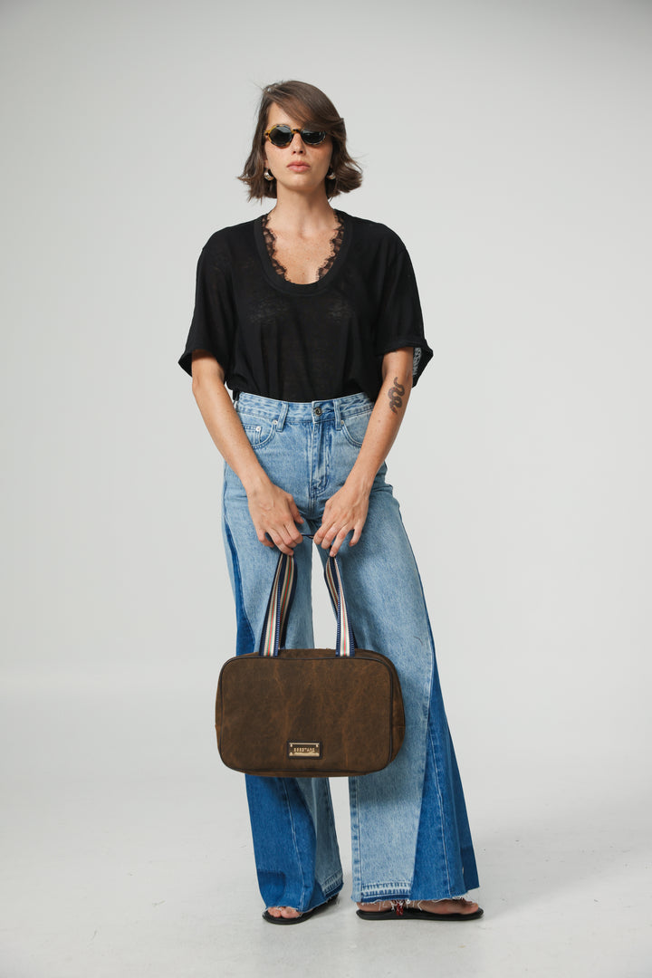 Boxy Brown Handbag