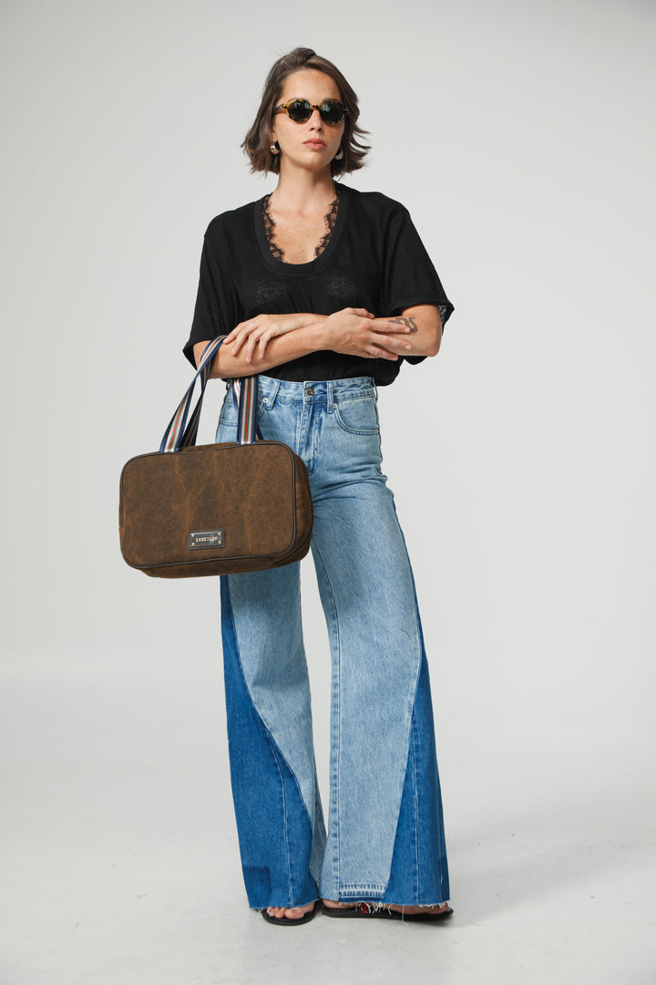 Boxy Brown Handbag