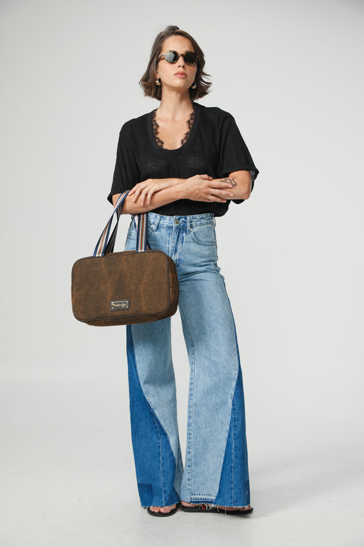 Boxy Brown Handbag