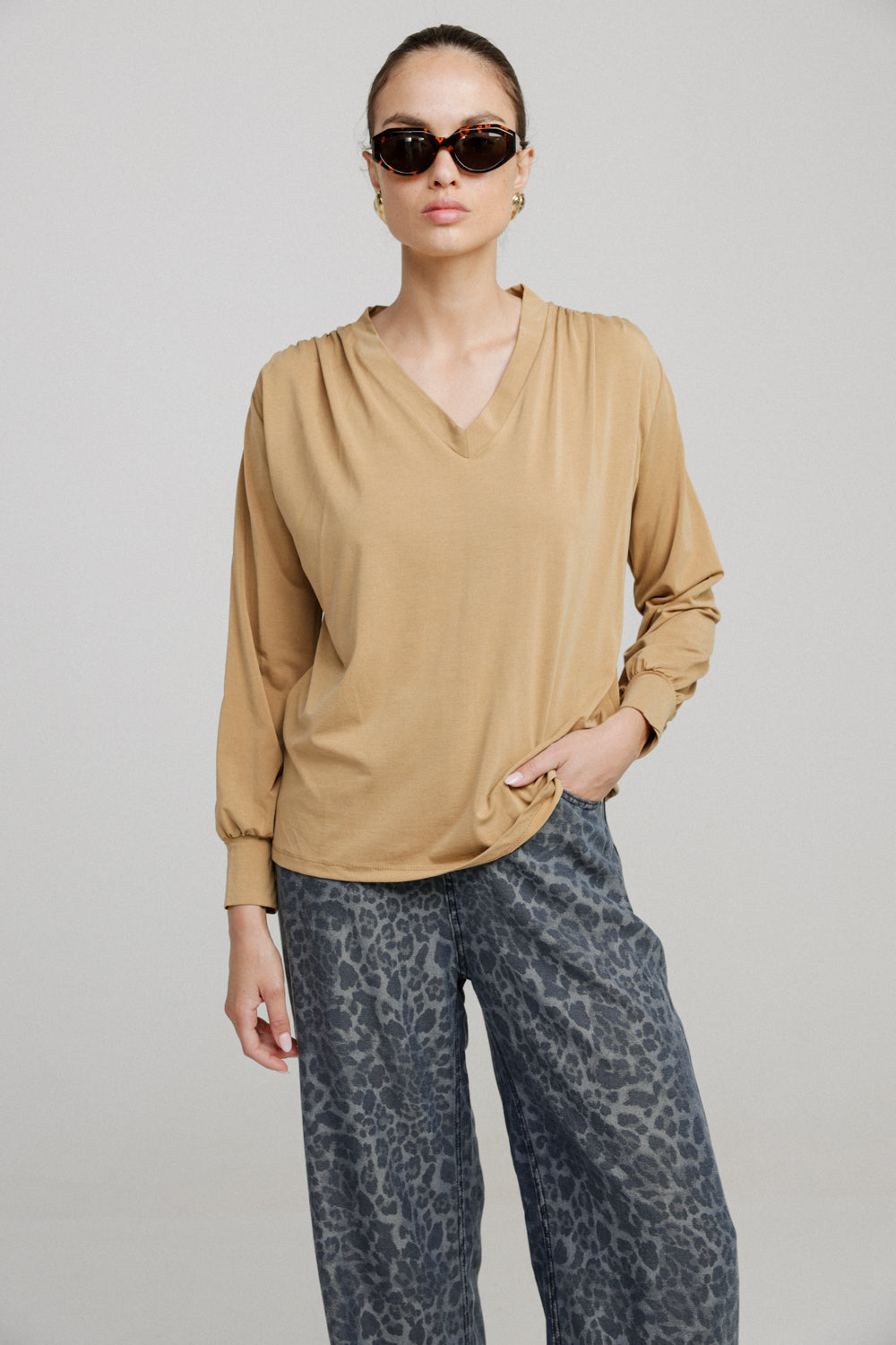 Just V Camel Shirt