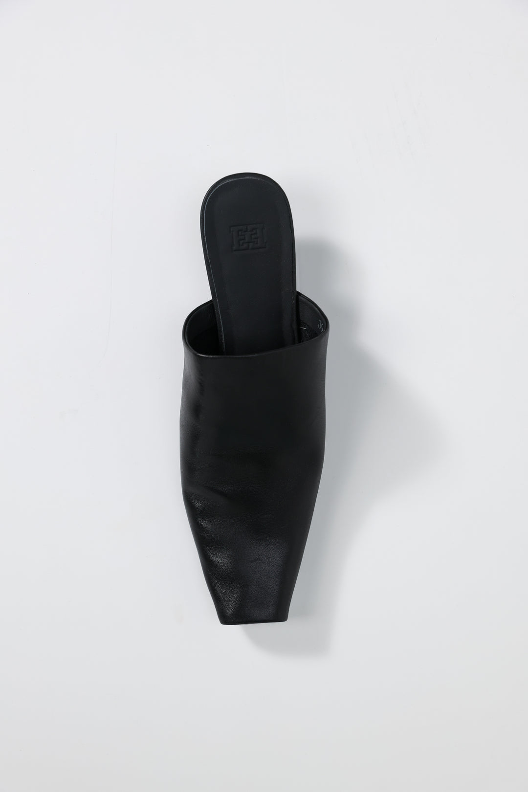 Black Leather Mules