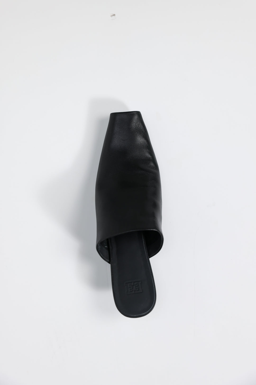 Black Leather Mules