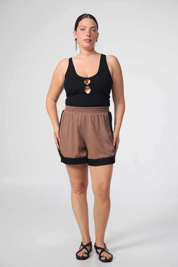 Buni's Camel Checked Shorts