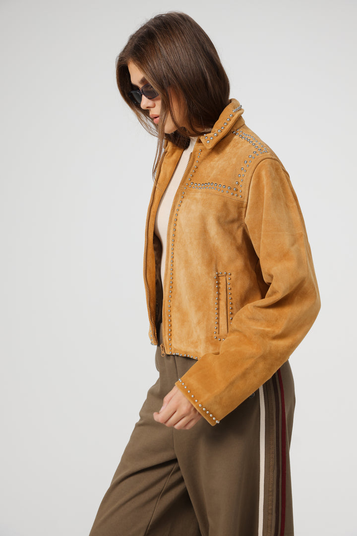 מעיל קאמל 100% זמש Alive Camel Suede Jacket