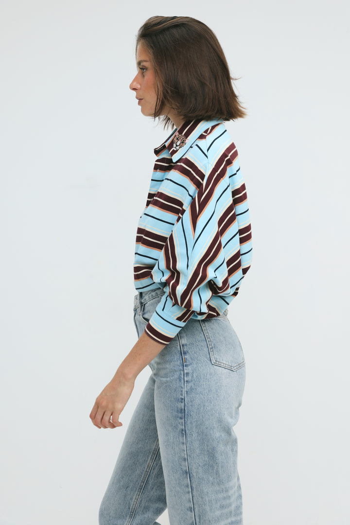 Crossing Blue Stripes Polo