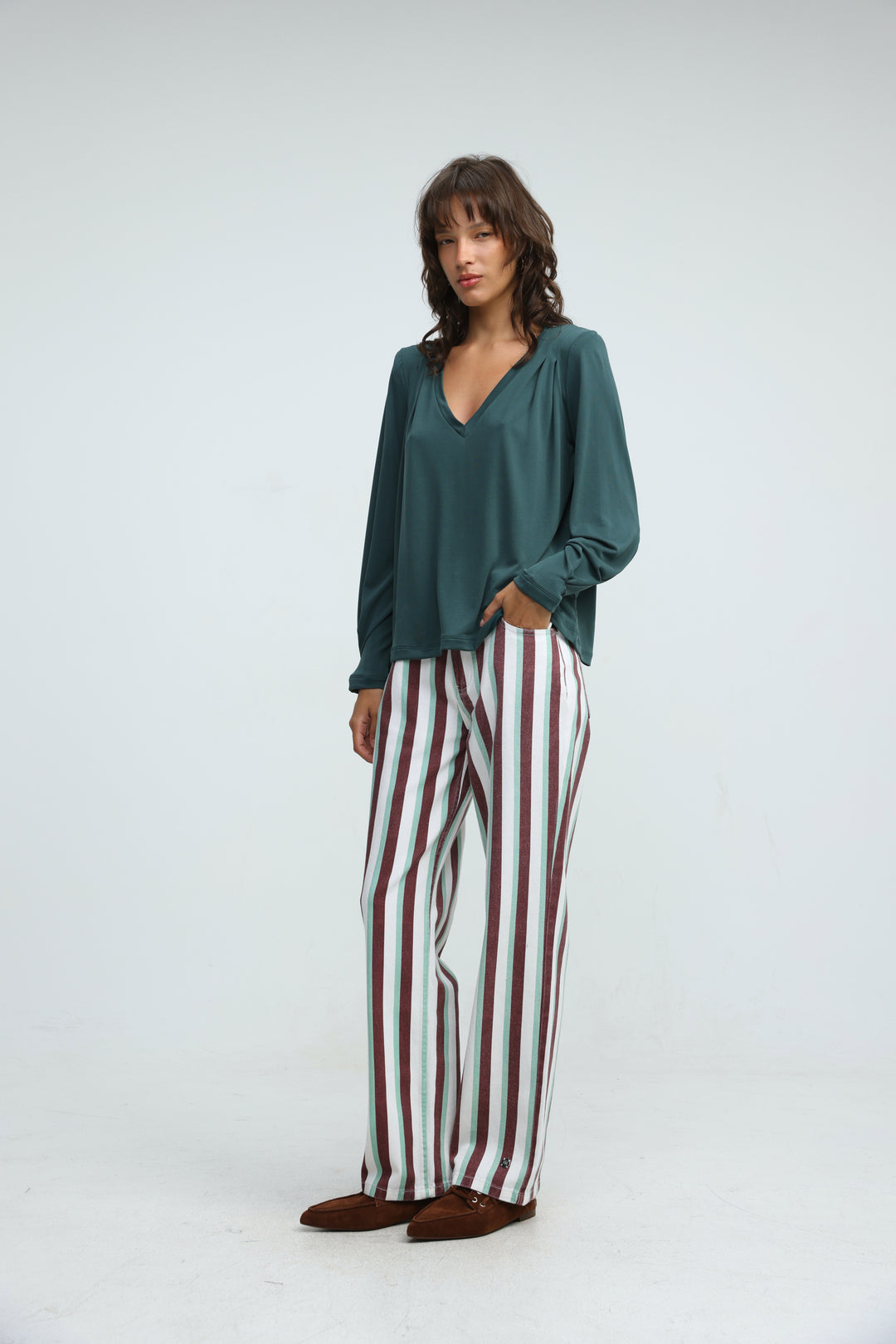 Star 280 Brown/Green Striped Denim