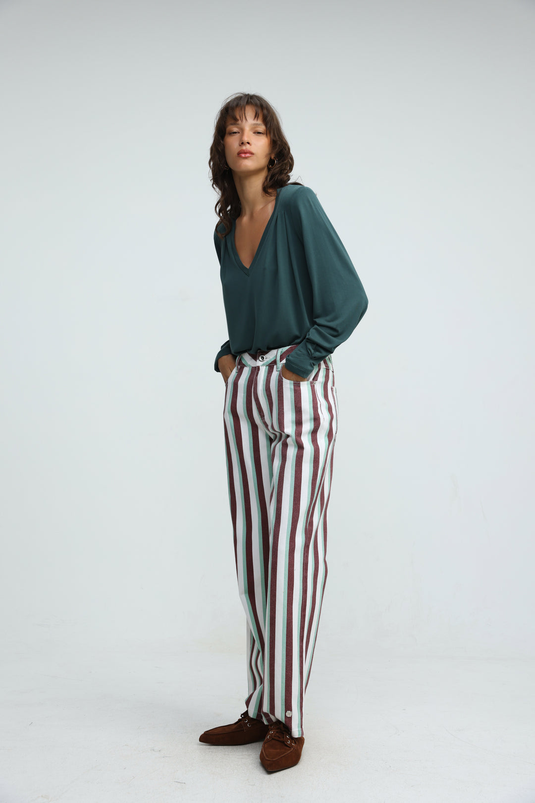 Star 280 Brown/Green Striped Denim