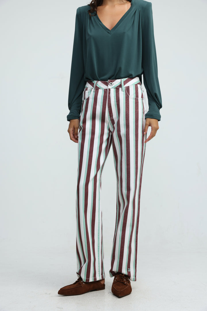 Star 280 Brown/Green Striped Denim