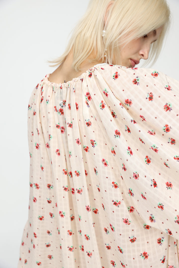 Oversized Cream Floral Maxi Dress