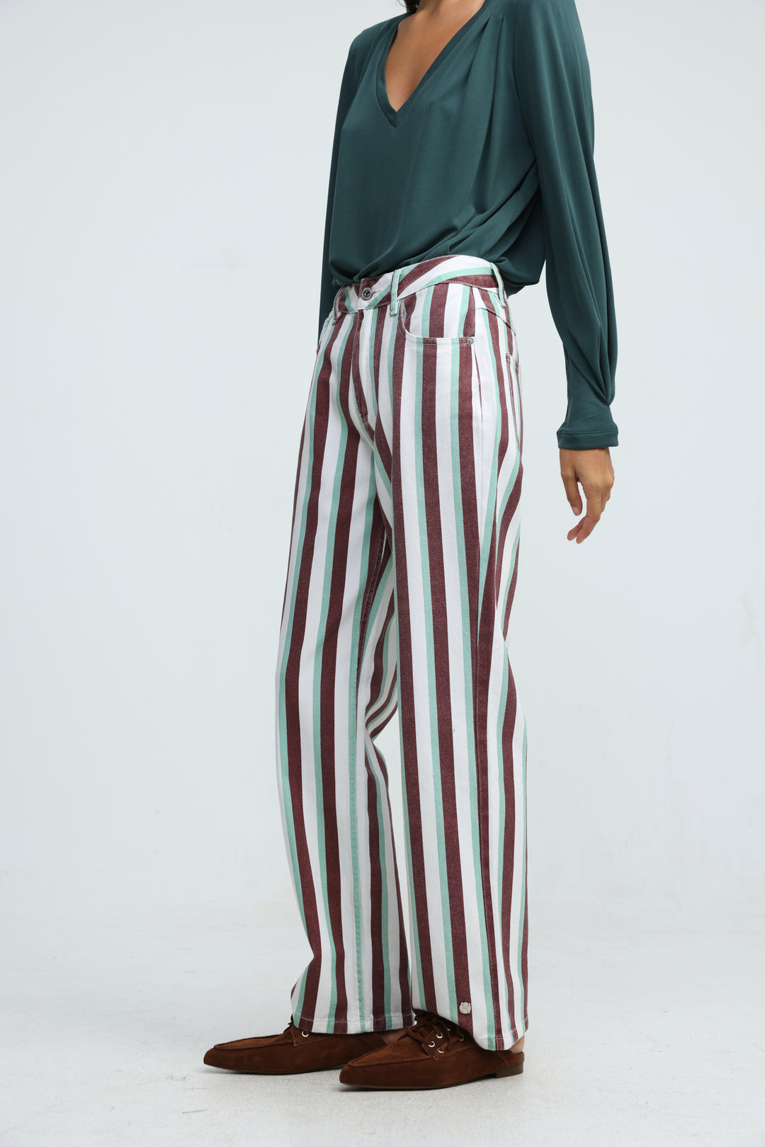 Star 280 Brown/Green Striped Denim