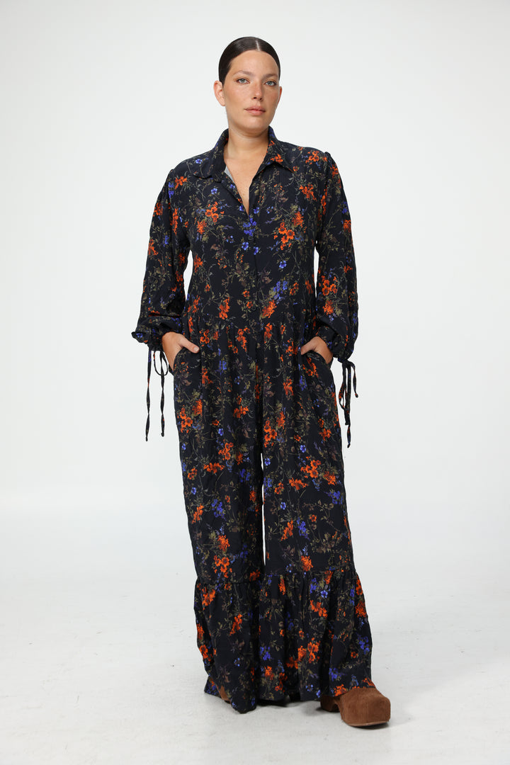 Wide Floral Jumpsuit