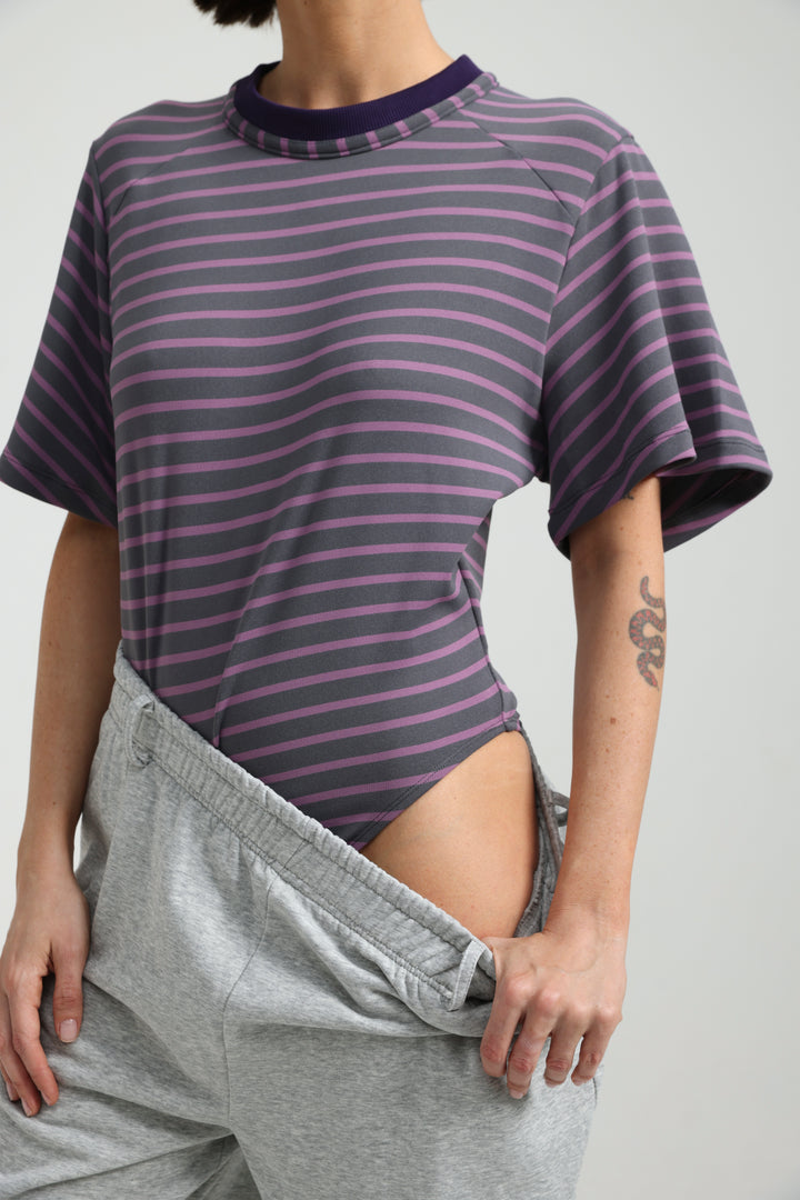 Candy Purple Striped Bodysuit