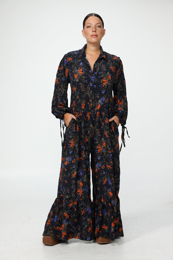 Wide Floral Jumpsuit